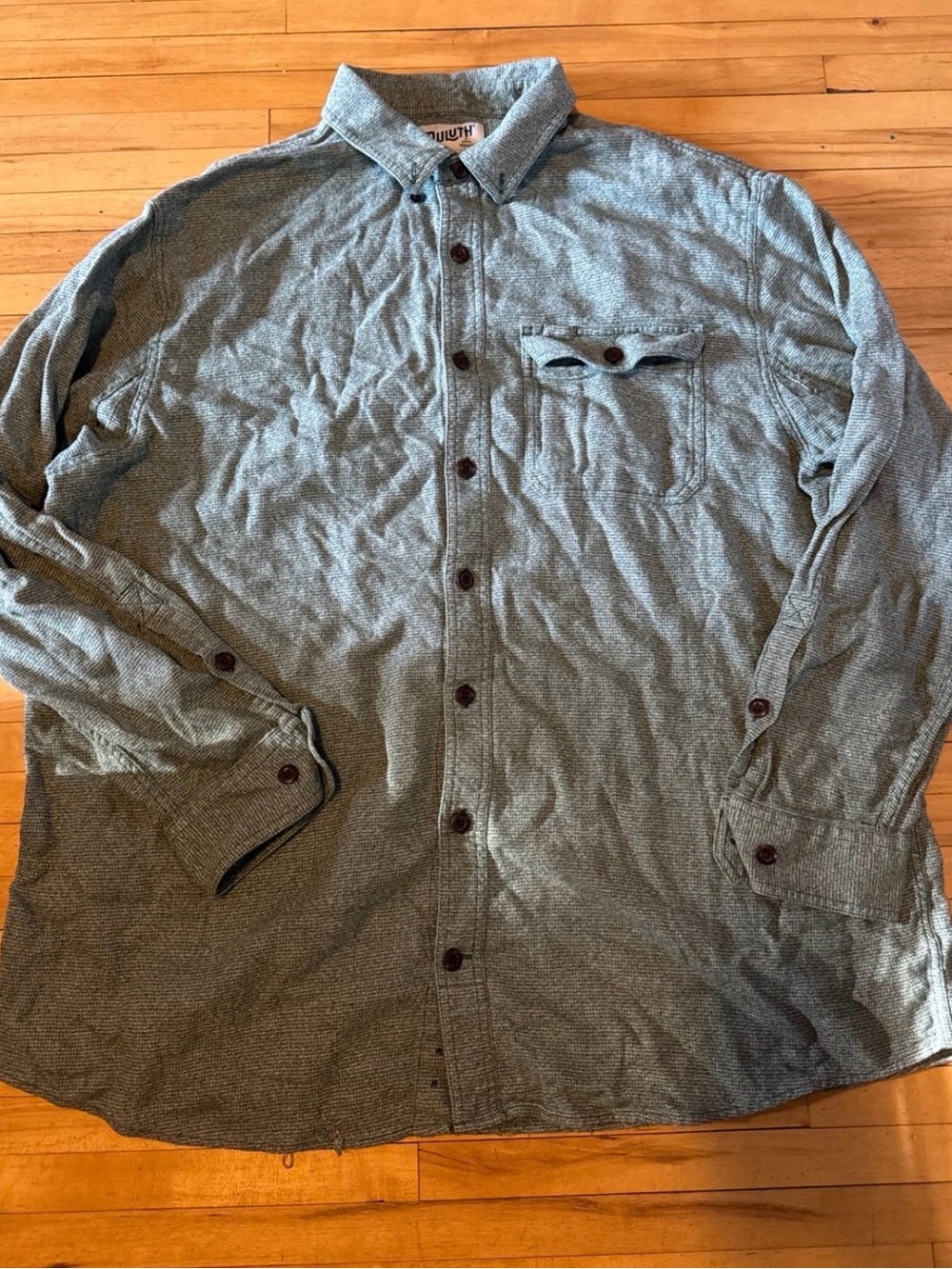 Duluth Trading Co. Light Green Button-Front Shirt Jacket